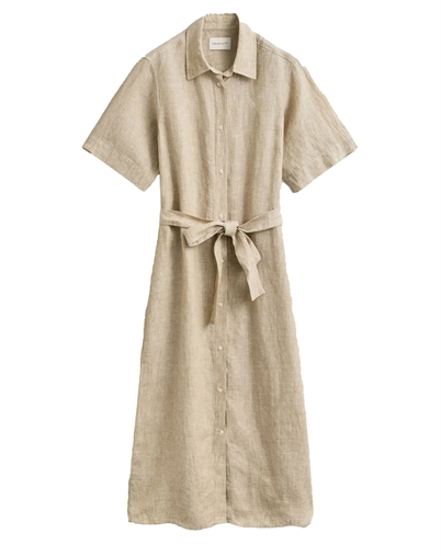 Gant - Linen Skjorte Kjole - Oat Beige